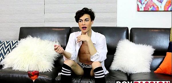  Gorgeous guy Greco Rai spills a load out after masturbating